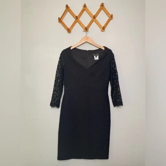 Tadashi Shoji | Dresses | Womens Tadashi Shoji Black Ribbed Vneck Bodycon 34 Lace Crochet Sleeves Sz L | Poshmark Tadashi Shoji | Dresses | Womens Tadashi Shoji Black Ribbed Vneck Bodycon 34 Lace Crochet Sleeves Sz L | Poshmark